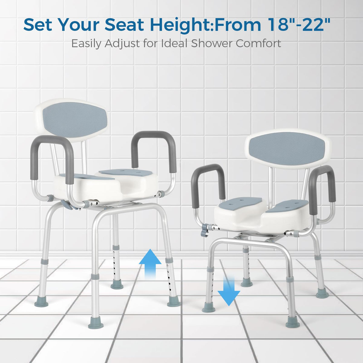 Heavy Duty Shower Chair with Arms and Back G816022