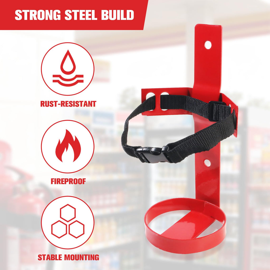Fire Extinguisher Mount, 2.5LB Adjustable Straps Wall Hanging Holder 2Pcs Y3076