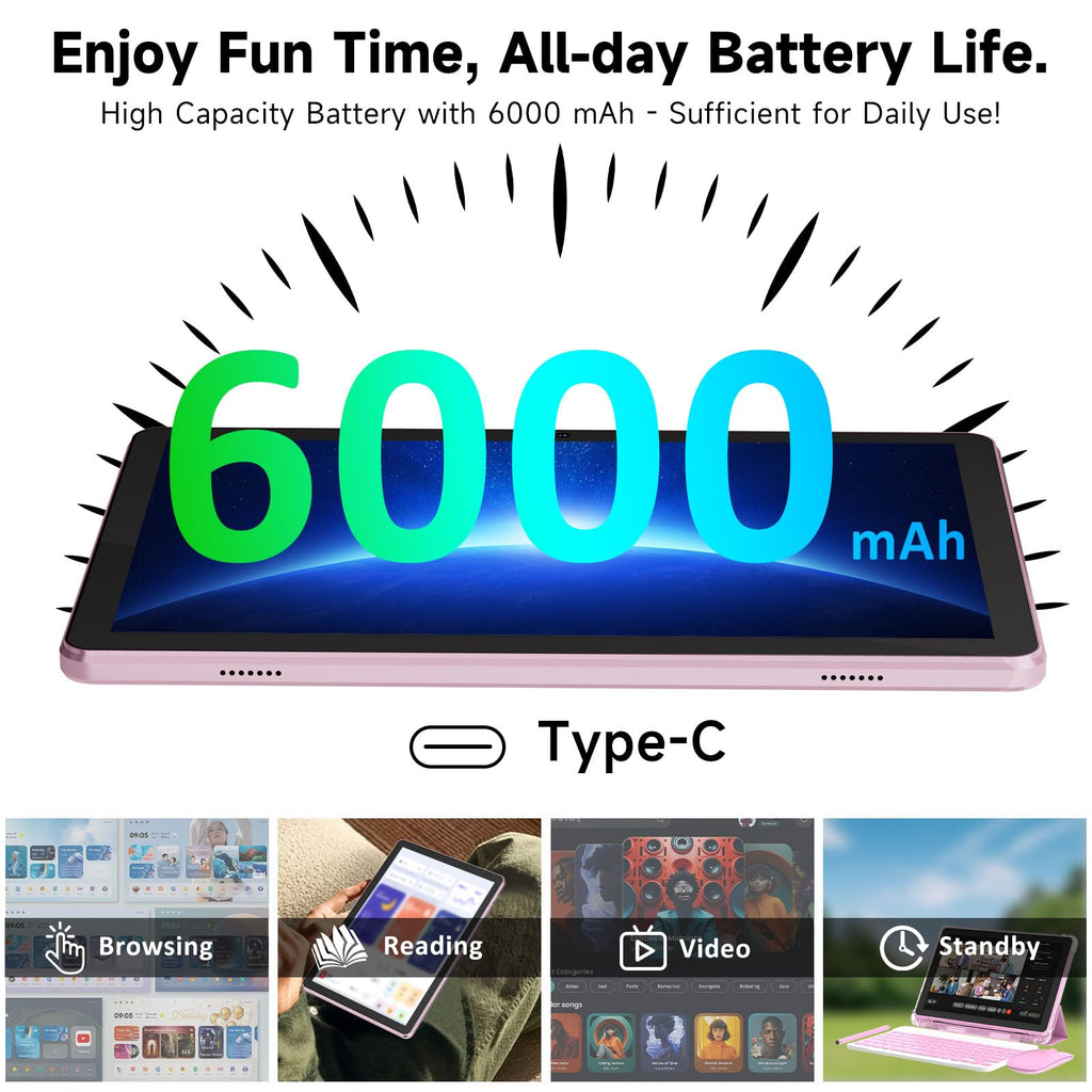 10 Inch Android Tablet with Case Pink A509