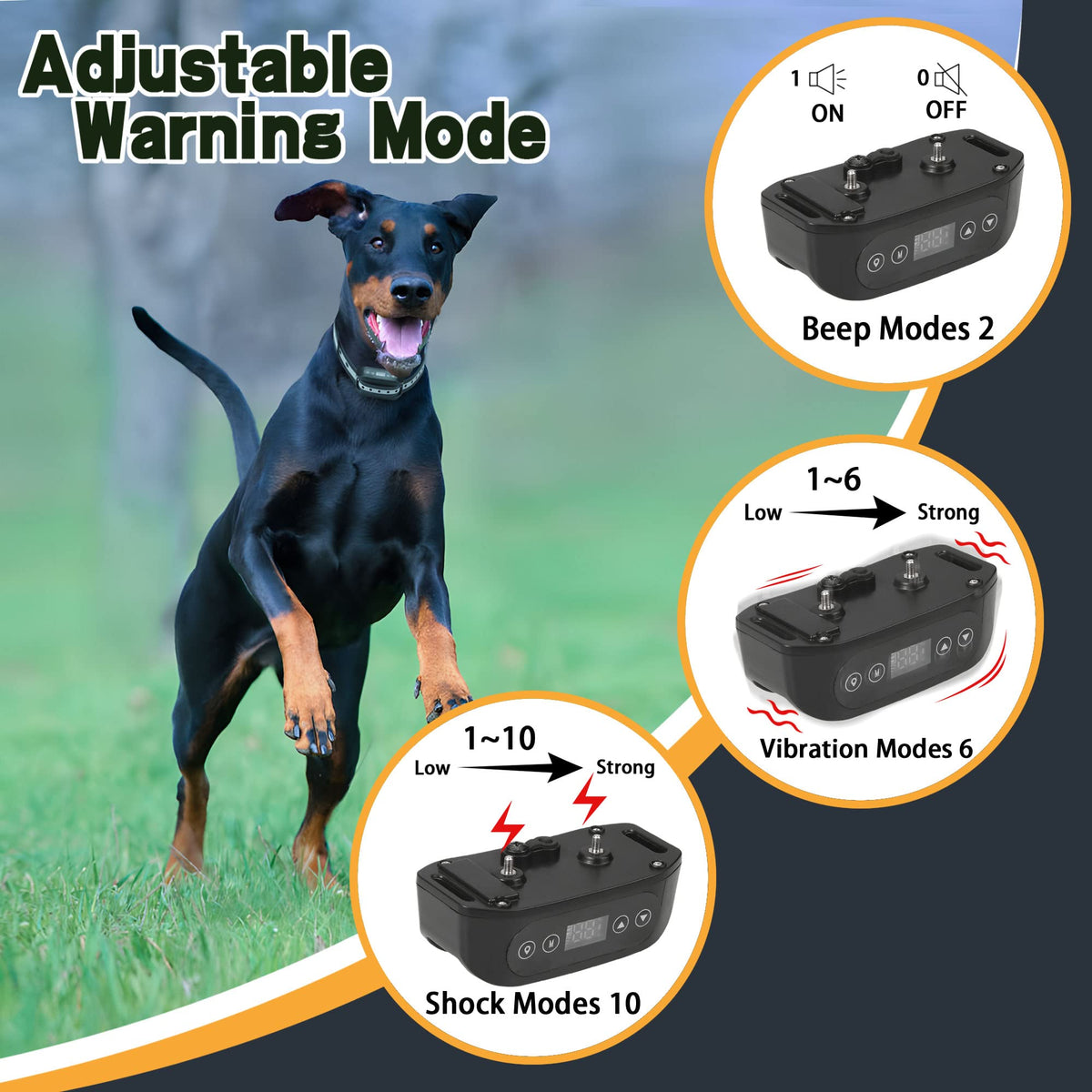 Wireless Dog Fence System with Waterproof Rechargeable Collar T269