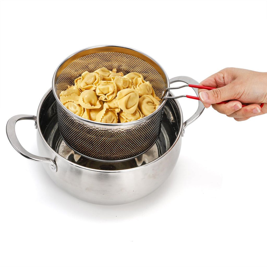 Set of 2 Stainless Steel Pasta Strainers with Removable Handle N942