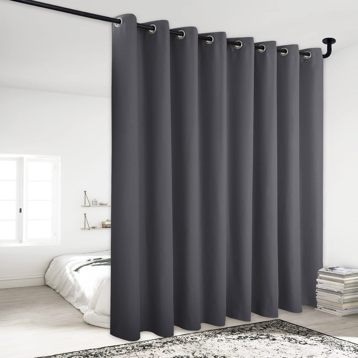 Grey 120 by 84 Inch Blackout Curtain Panel O1243