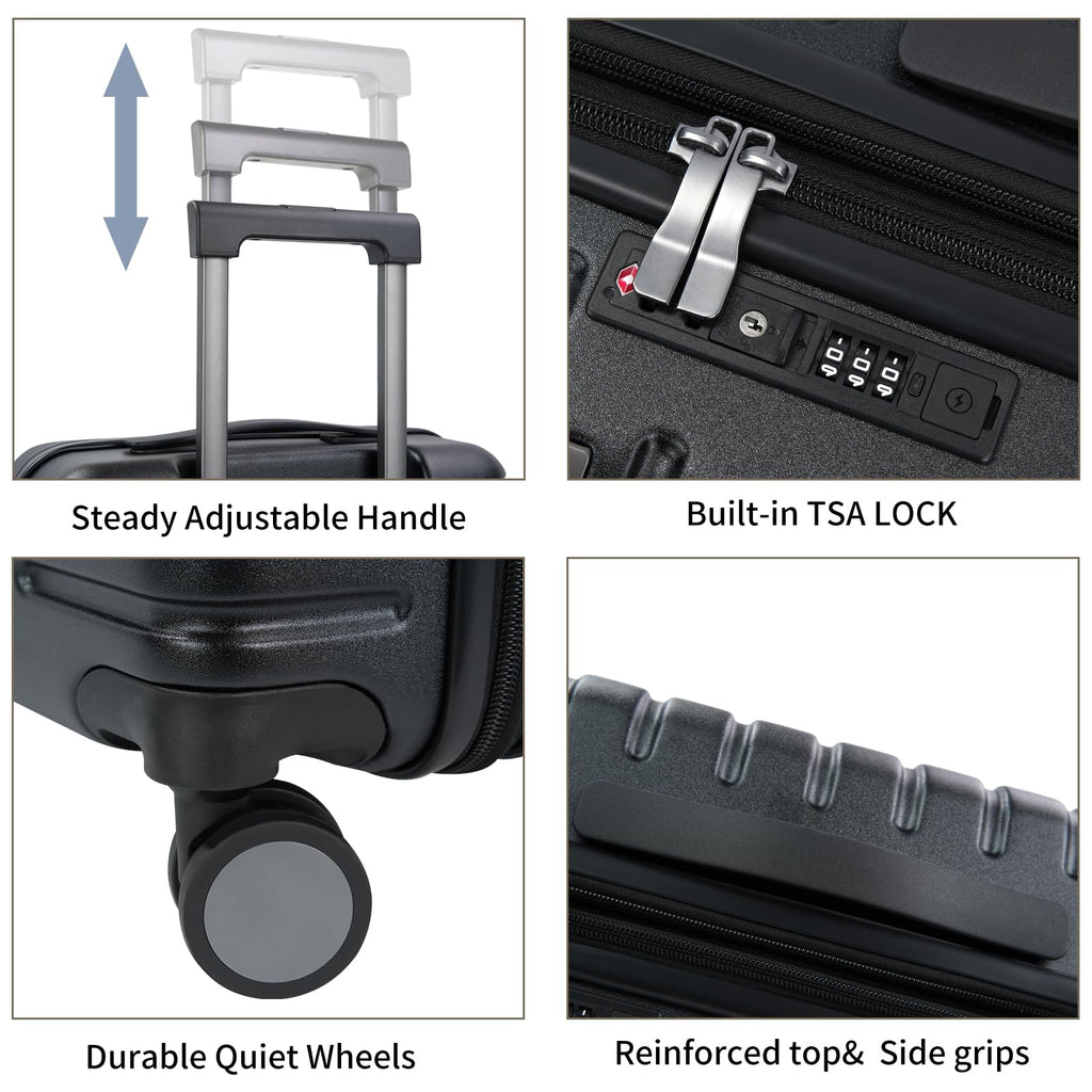 Black 20-Inch Carry On Luggage with Spinner Wheels X620