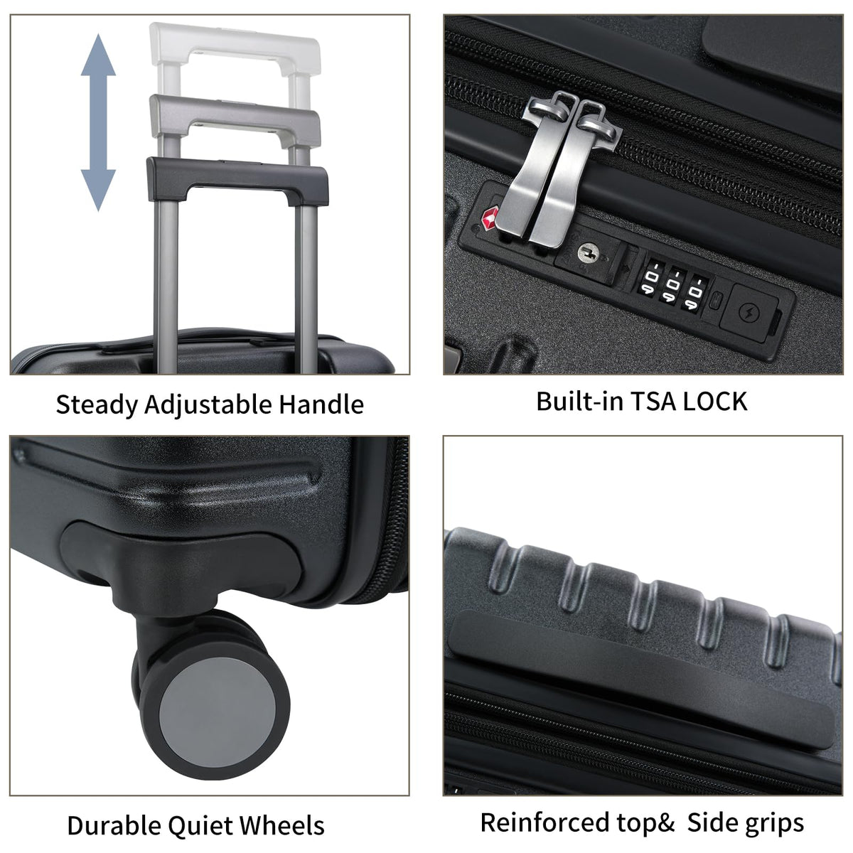 Black 20-Inch Carry On Luggage with Spinner Wheels X620