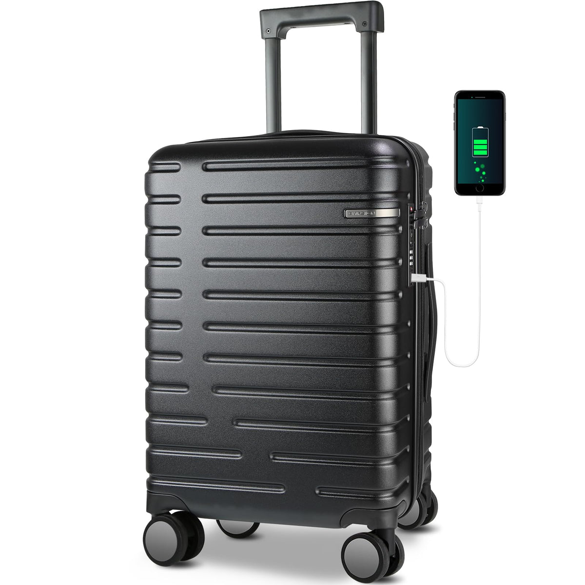 Black 20-Inch Carry On Luggage with Spinner Wheels X620