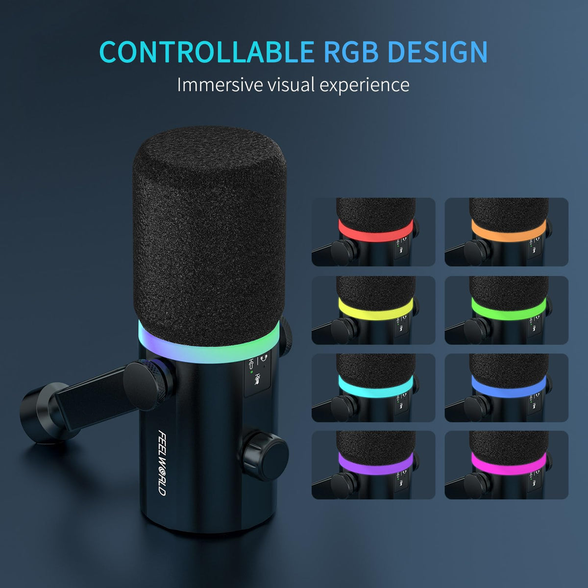 Black Metal Dynamic Microphone with Boom Arm S2245