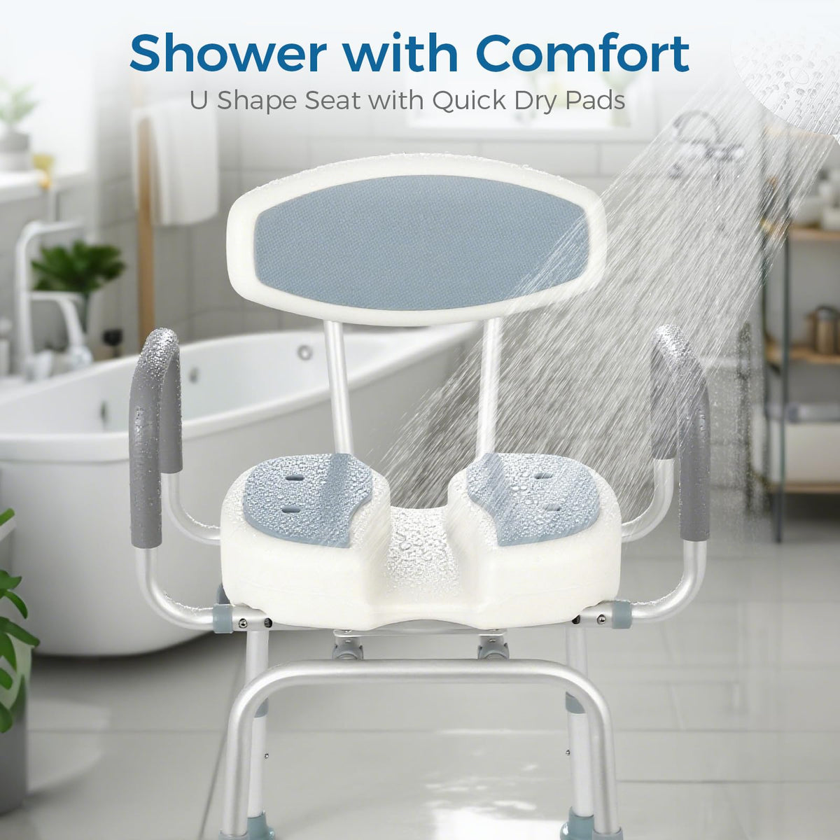 Heavy Duty Shower Chair with Arms and Back G816022