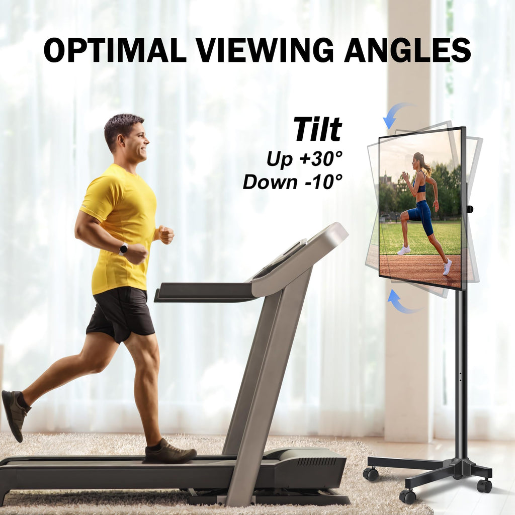 Rotating Rolling TV Stand on Wheels for 13-50" Flat/Curved TVs V19560
