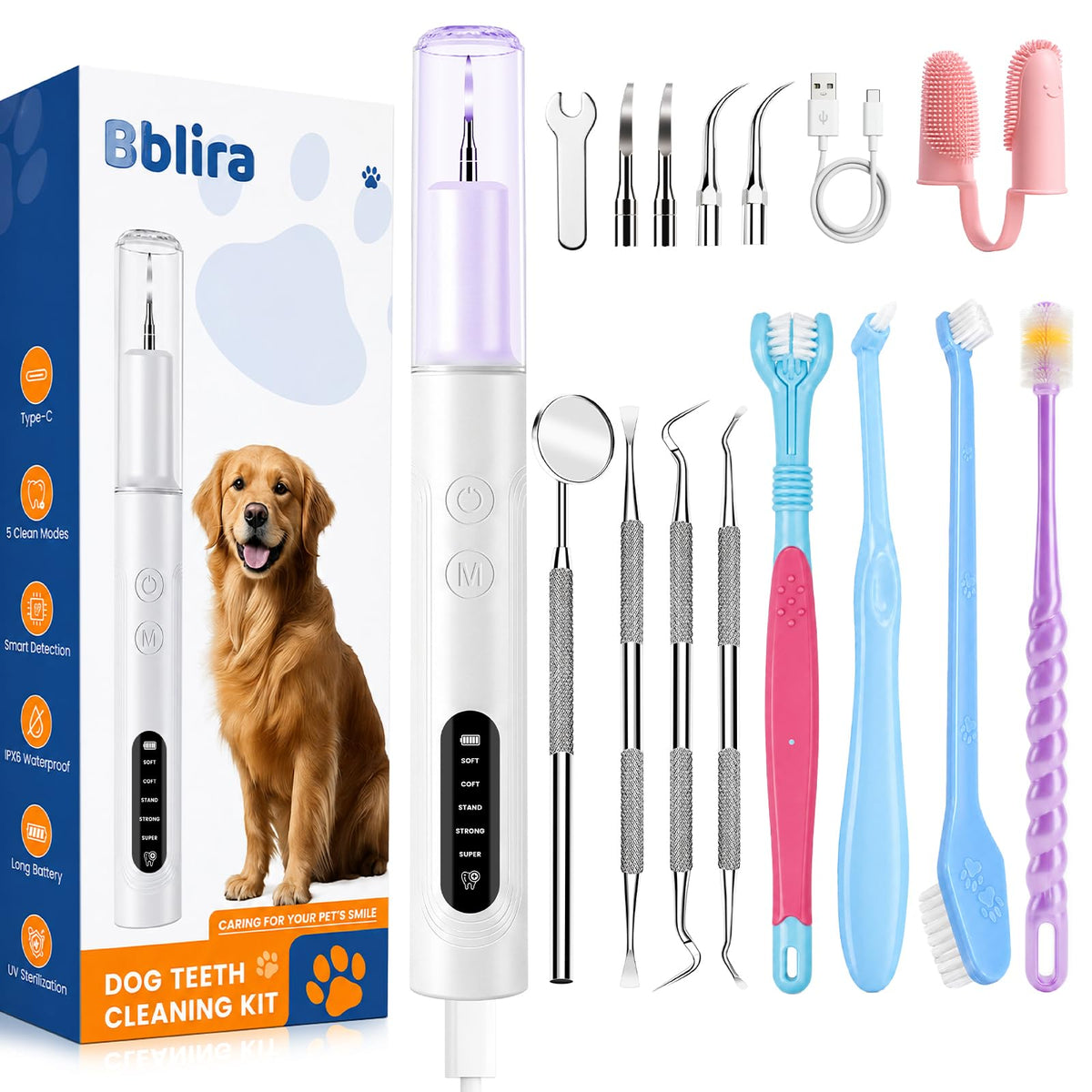 Dog Ultrasonic Tooth Cleaner with LED Light J672