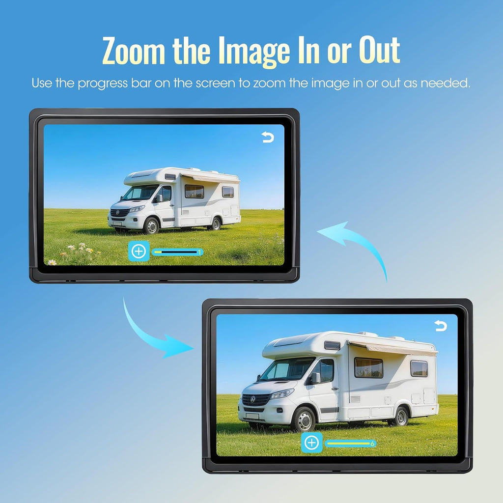7" Wireless Backup Camera System with DVR Split Screen Monitor D7654