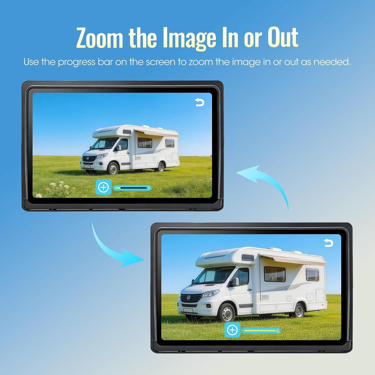 7" Wireless Backup Camera System with DVR Split Screen Monitor D7654