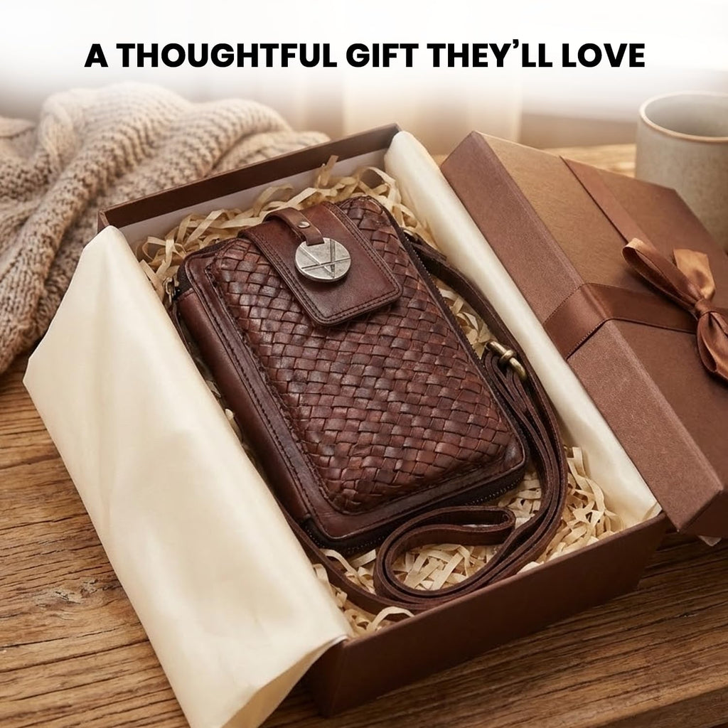 Genuine Leather Small Crossbody Bag with Adjustable Detachable Strap N2370
