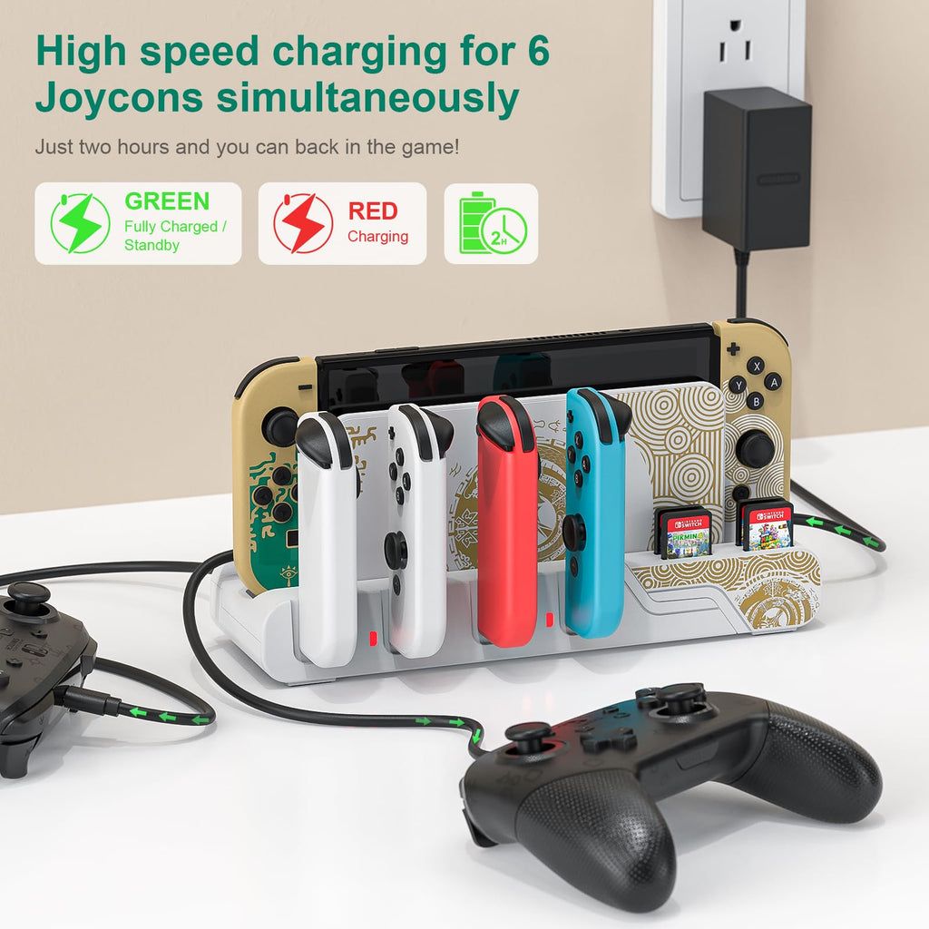 Switch Controller Charging Dock for 6 Joycons V70218