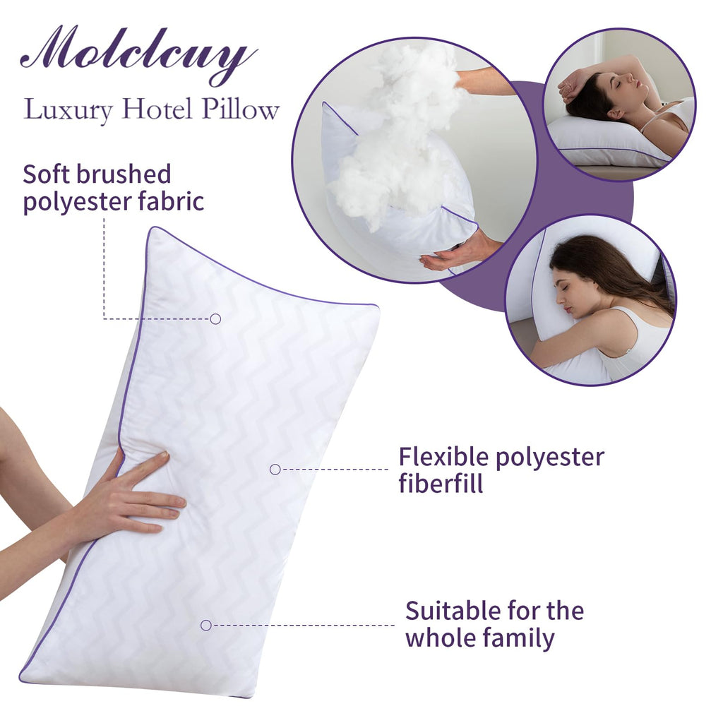 King Size Set of 2 Down Alternative Microfiber Bed Pillows S22078