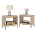 Set of 2 Square 2-Tier Nightstand with Storage H888900