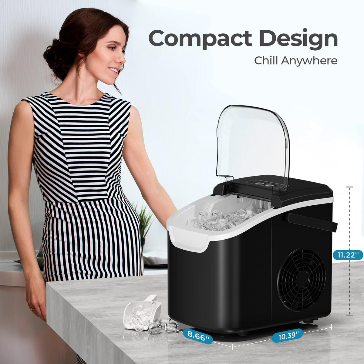 Countertop Ice Maker Machine 26Lbs/Day Q614