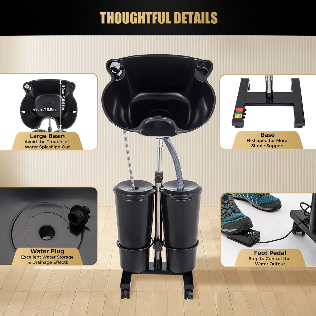 Portable Shampoo Bowl with Electric Pump R4241