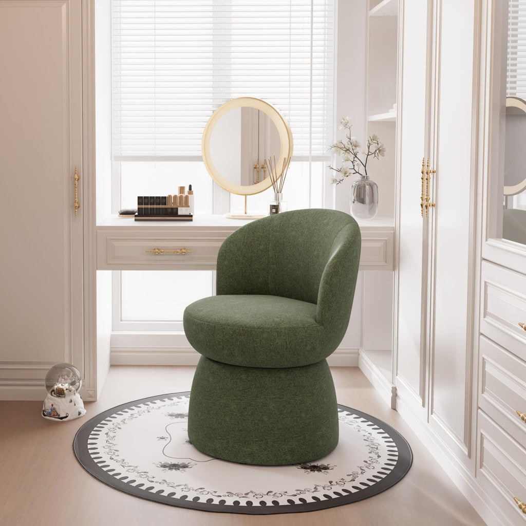 Green Boucle Fabric Swivel Accent Chair Set of 2 R874545