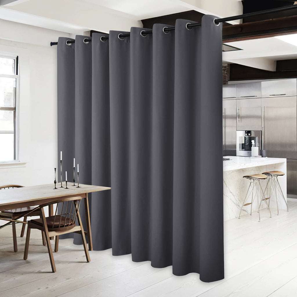 Grey 120 by 84 Inch Blackout Curtain Panel O1243