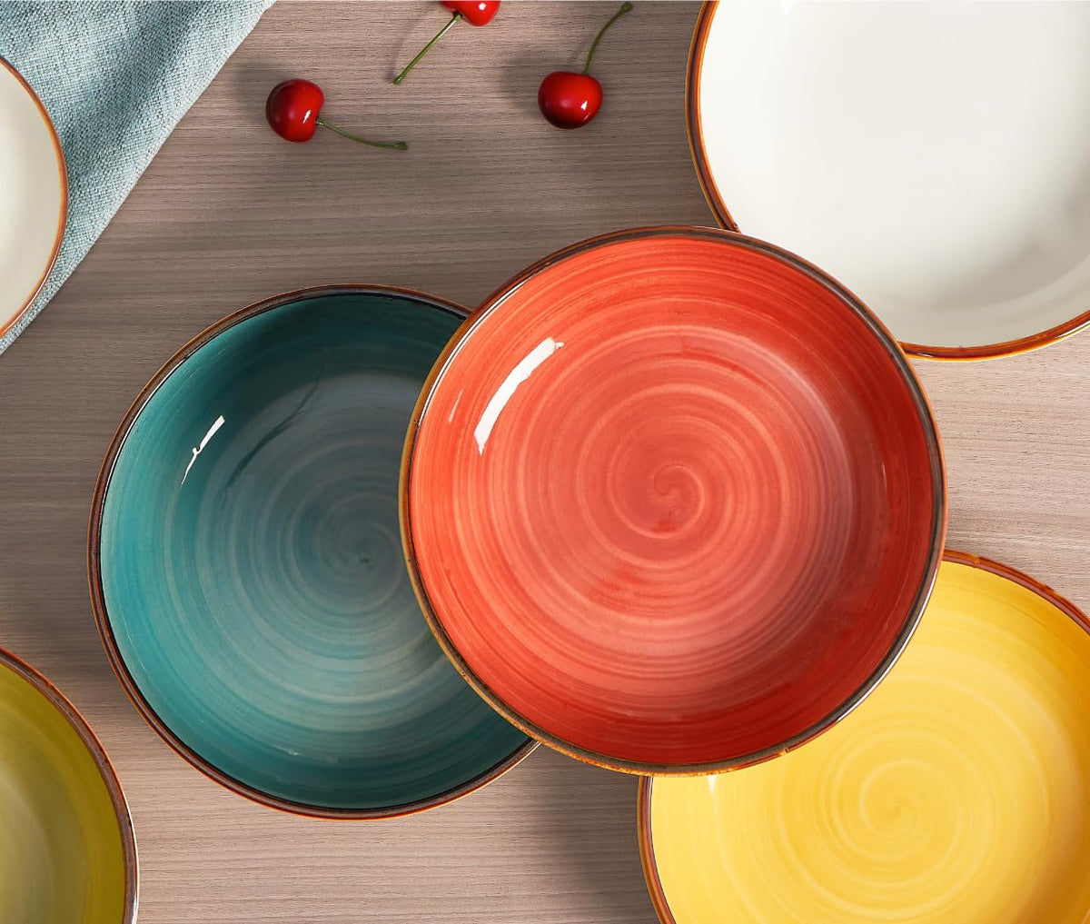 30 Ounce Porcelain Pasta Bowls Set of 4 Assorted Color L888770