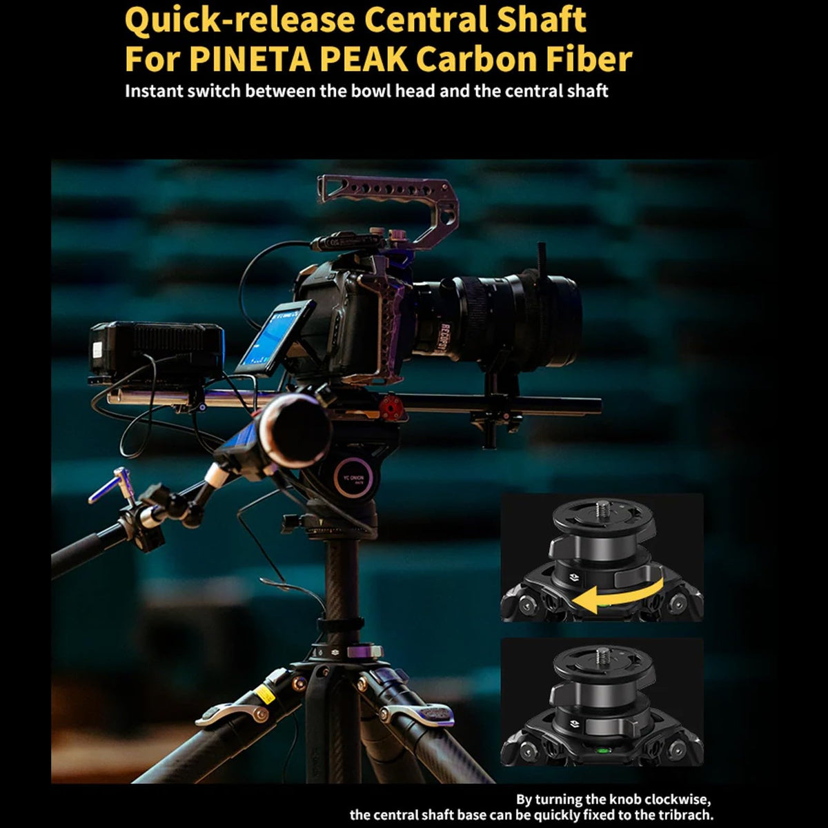 Carbon Fiber Tripod with 75mm Bowl Head and Fluid Head M4344