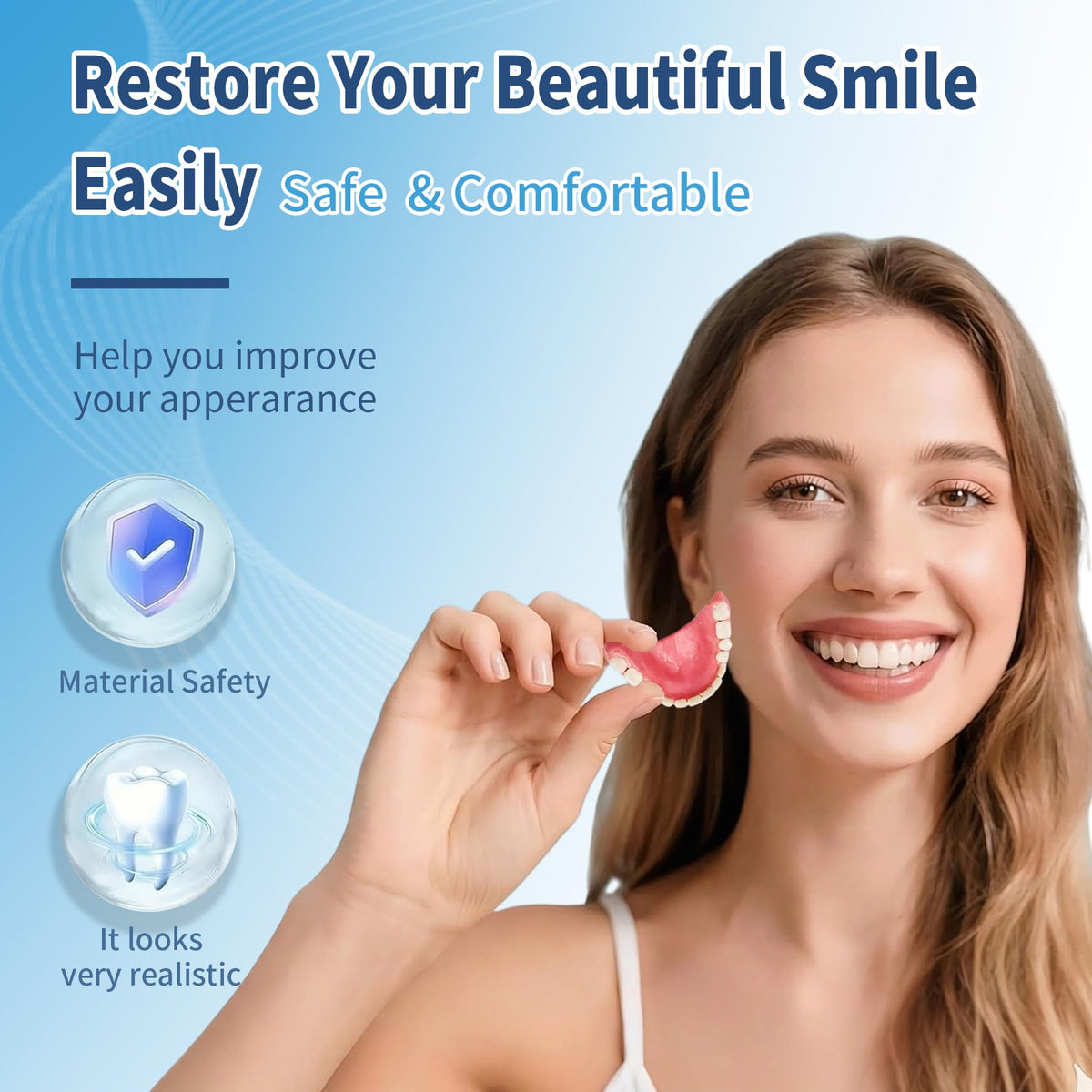 DIY Denture Full Set of Top and Bottom Fake Teeth C873