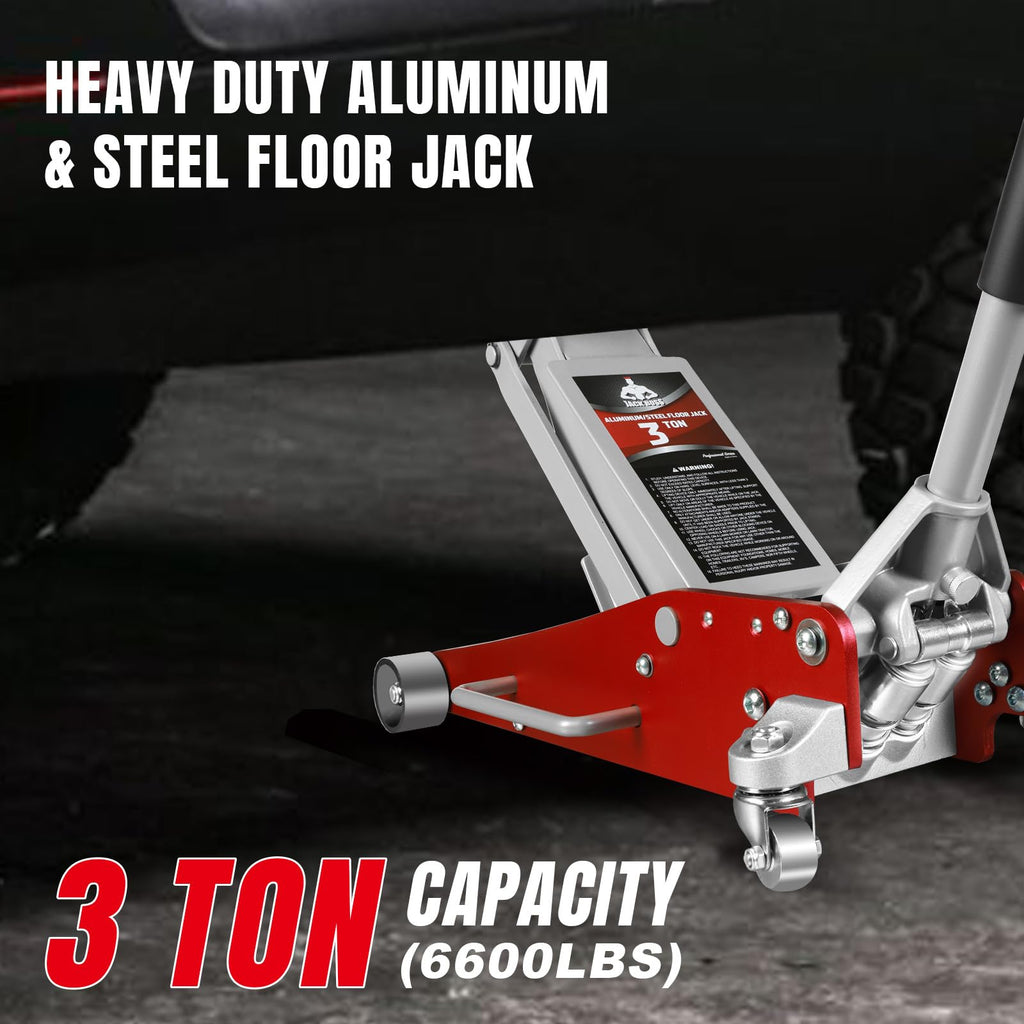3 Ton Low Profile Aluminum and Steel Car Jack with Jack Stand A160776