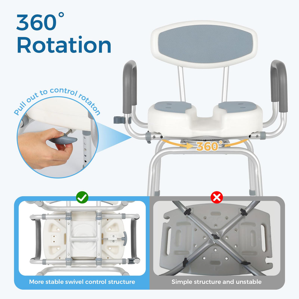 Heavy Duty Shower Chair with Arms and Back G816022