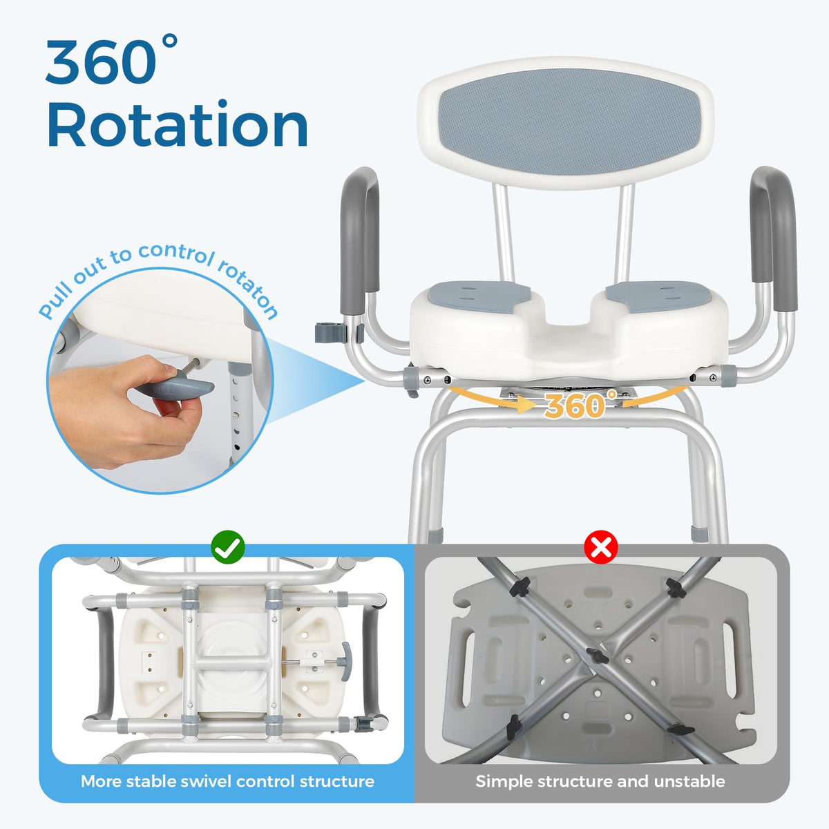 Heavy Duty Shower Chair with Arms and Back G816022