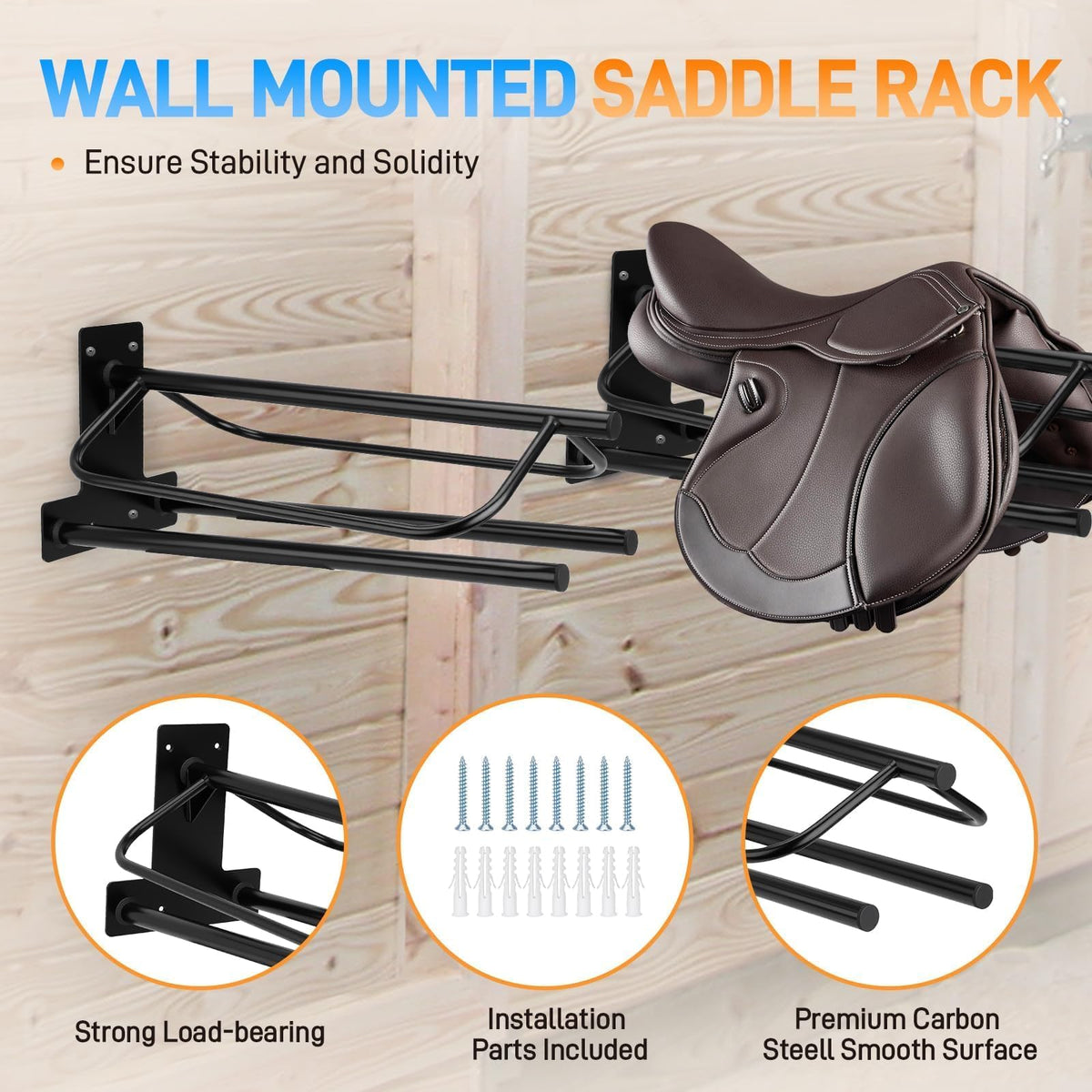 2 Pack Wall Mounted Saddle Rack with Double Pad Bar X658