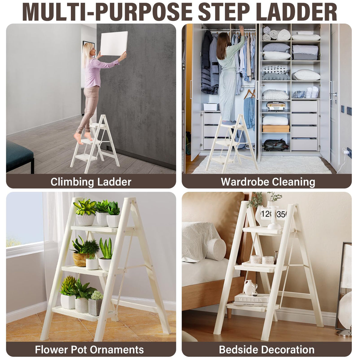 3 Step Carbon Steel Folding Stool T4544