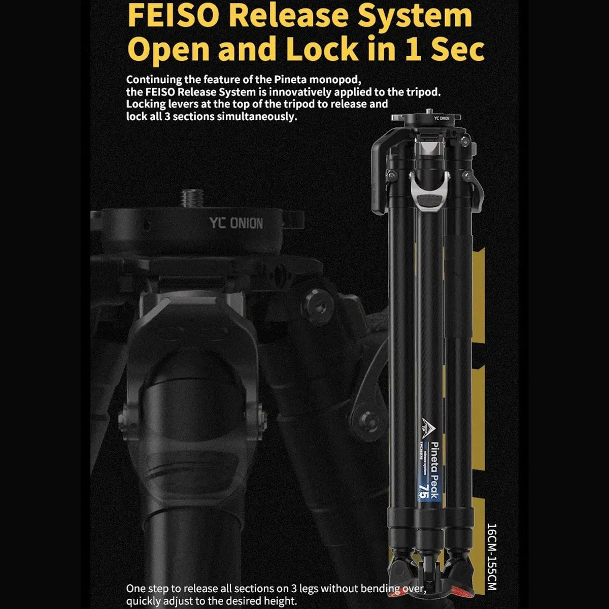 Carbon Fiber Tripod with 75mm Bowl Head and Fluid Head M4344