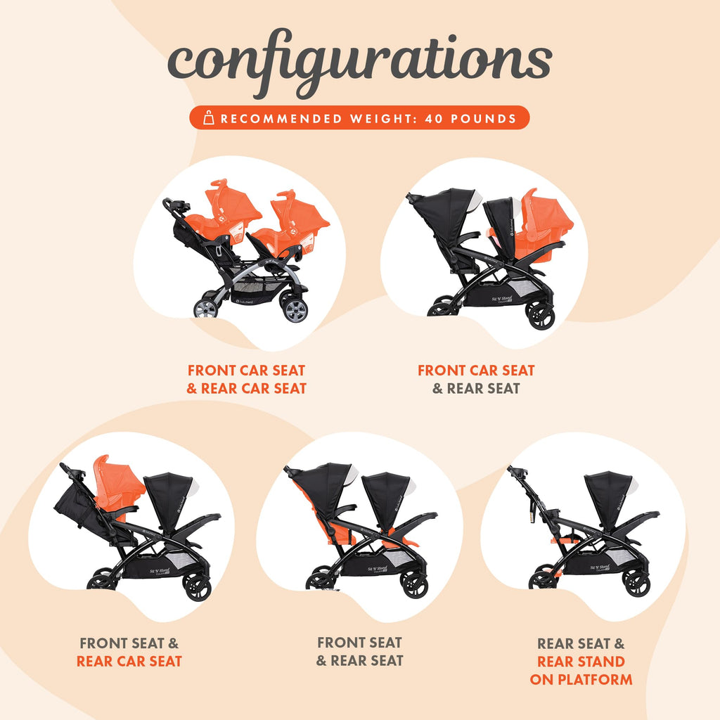 Double Stroller & 2 Car Seats A660775