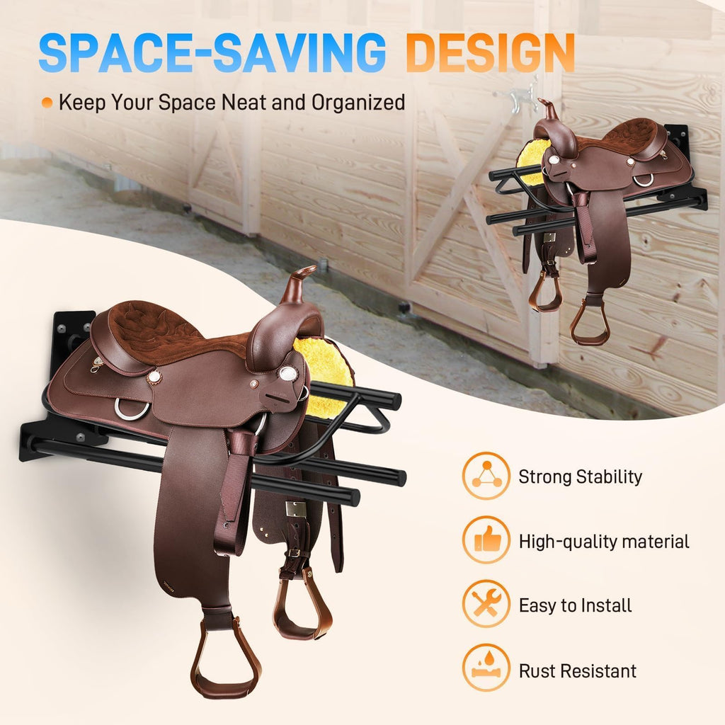 2 Pack Wall Mounted Saddle Rack with Double Pad Bar X658
