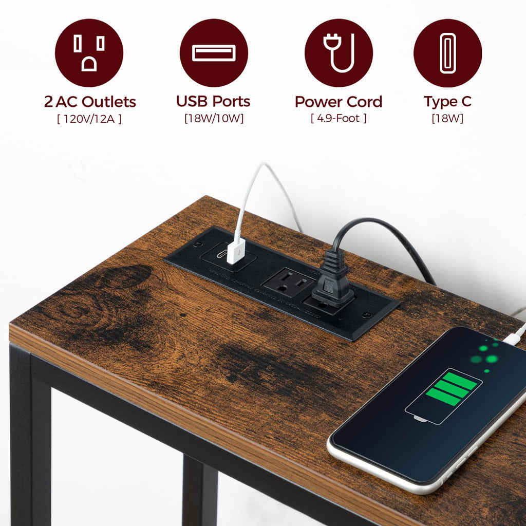 70.9" Narrow Console Table with Power Outlet Y41985