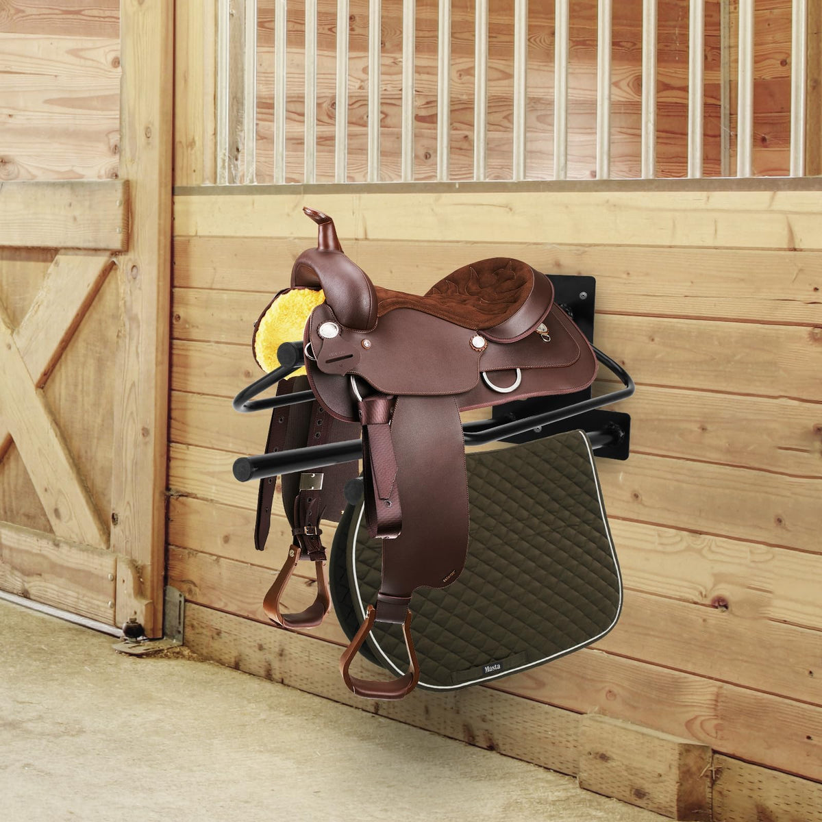 2 Pack Wall Mounted Saddle Rack with Double Pad Bar X658