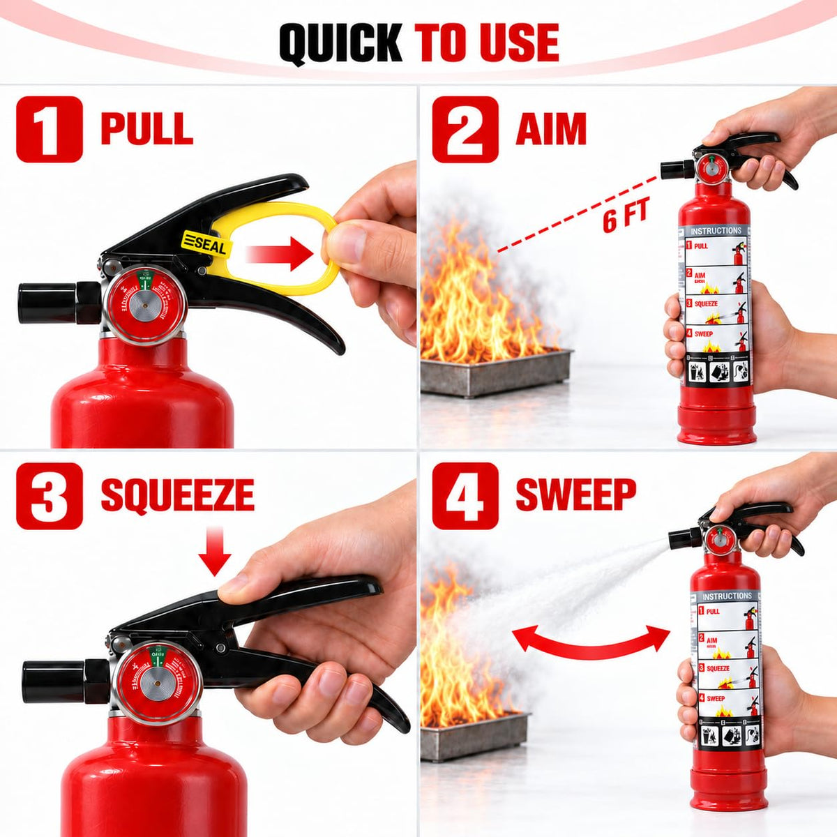 2.5 lb ABC Dry Chemical Fire Extinguishers 4-Pack P70541
