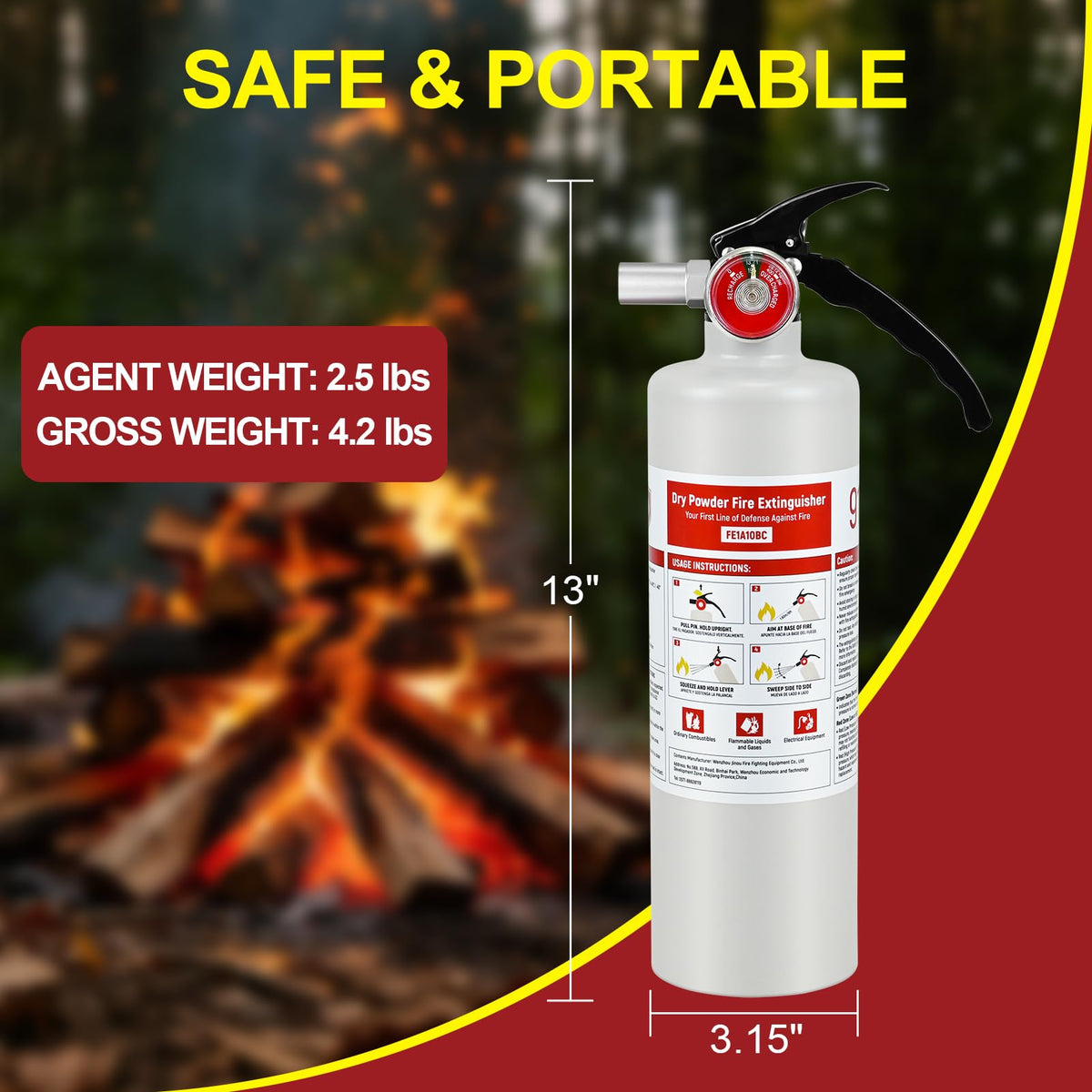 2 Pack 2.5lb ABC Fire Extinguishers O502