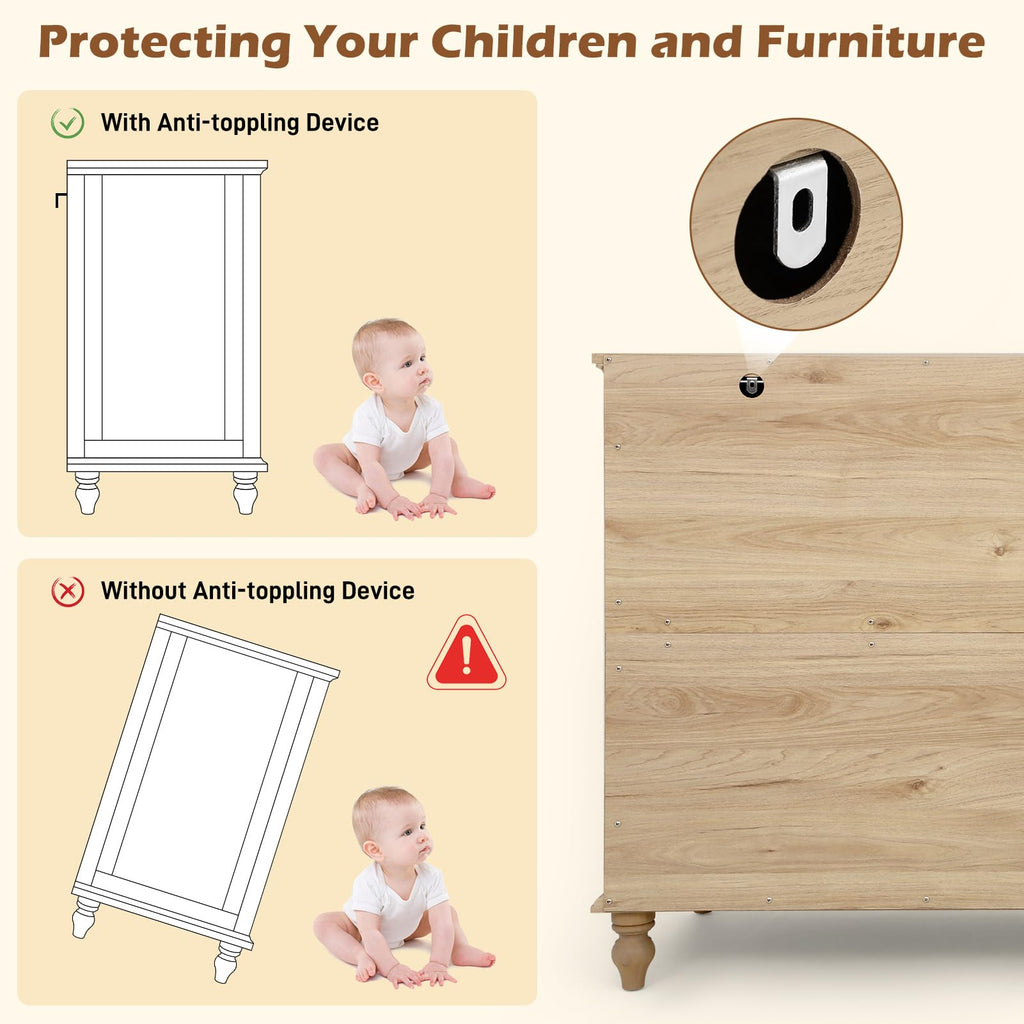 Rustic Wood 8 Drawer Dresser E978
