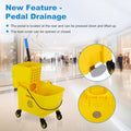 35 Qt Mop Bucket with Side Press Wringer on Wheels X5494