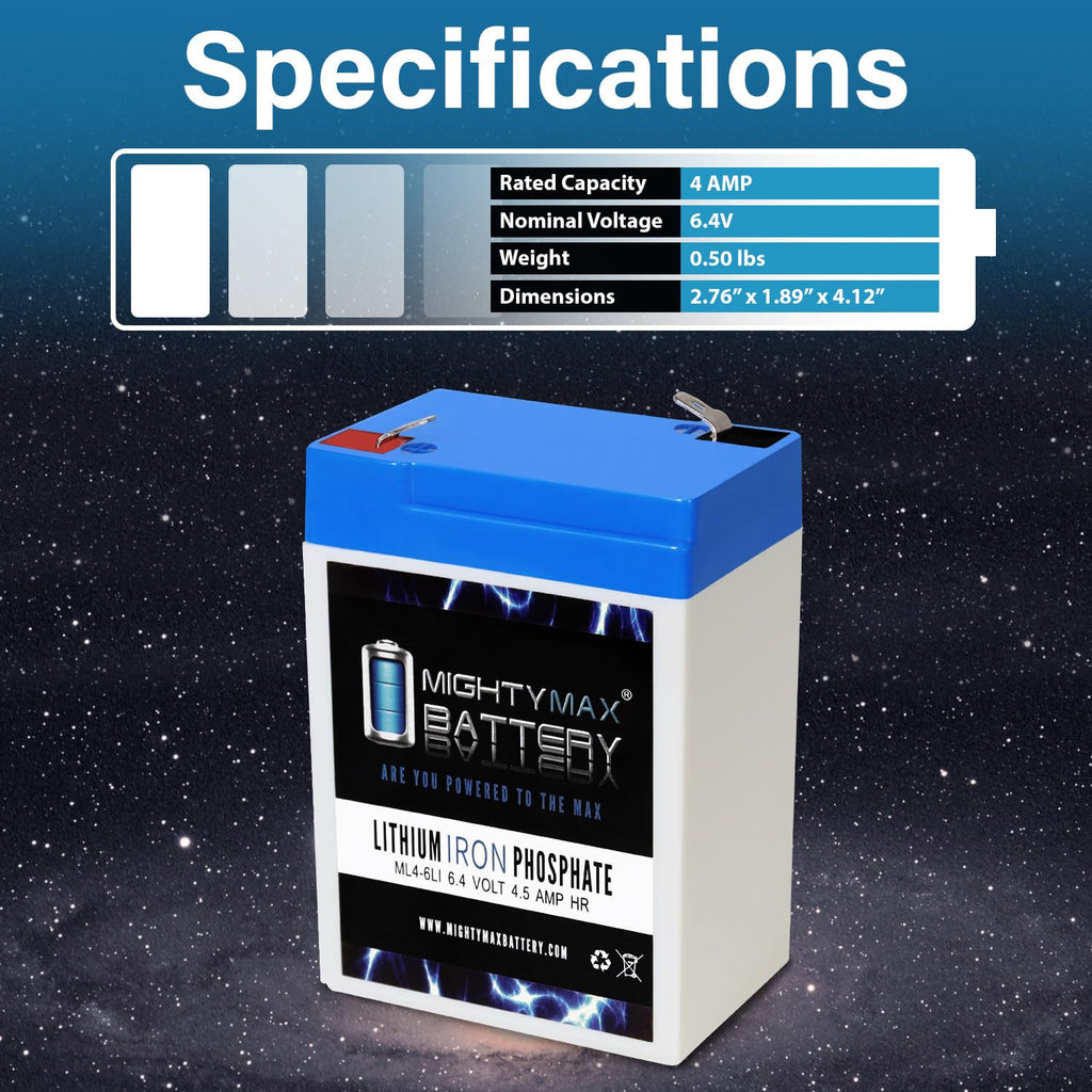6V 4.5AH Lithium Replacement Battery D378