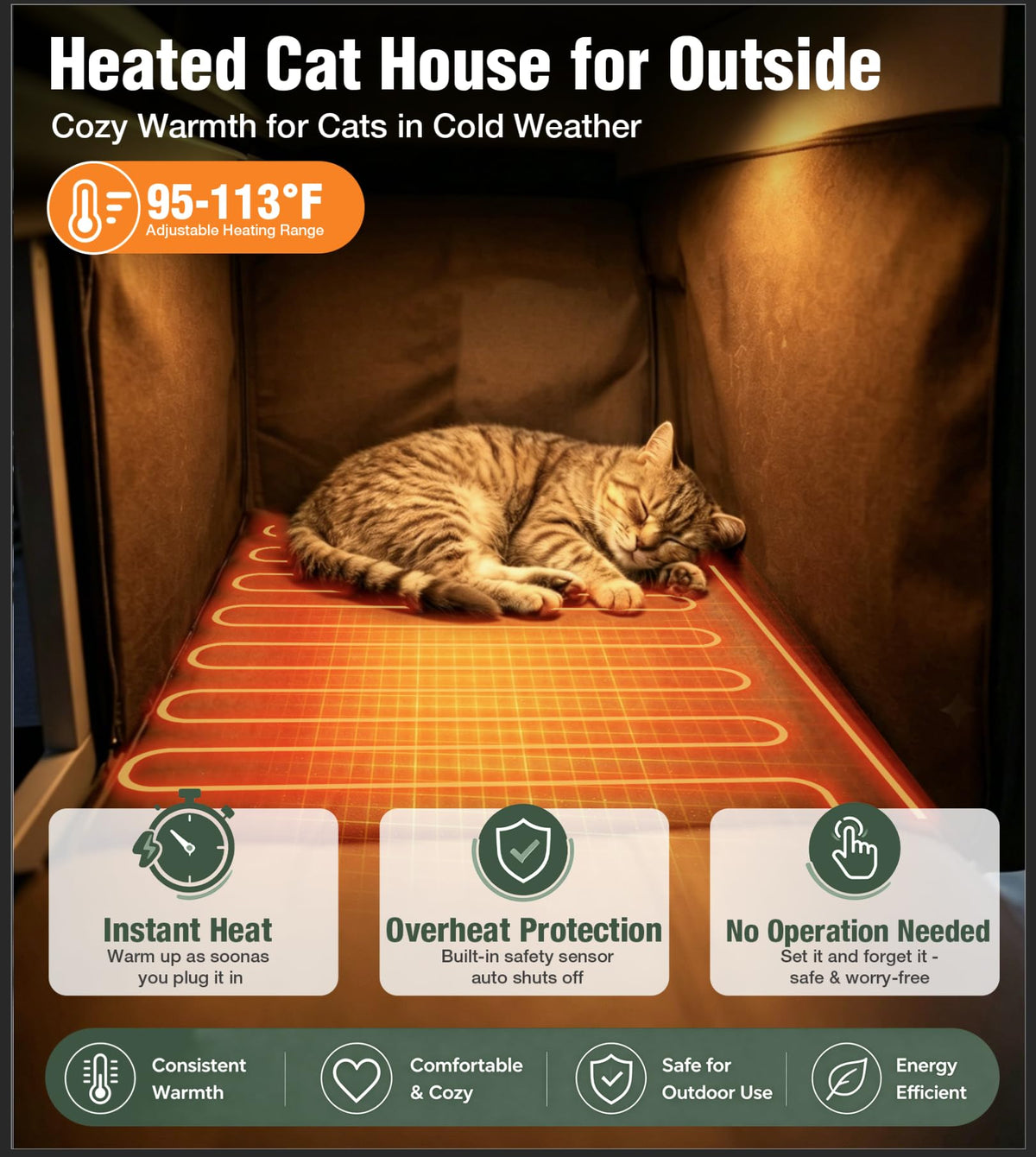 Extra Large 2-Levels Heated Insulated Cat House K950