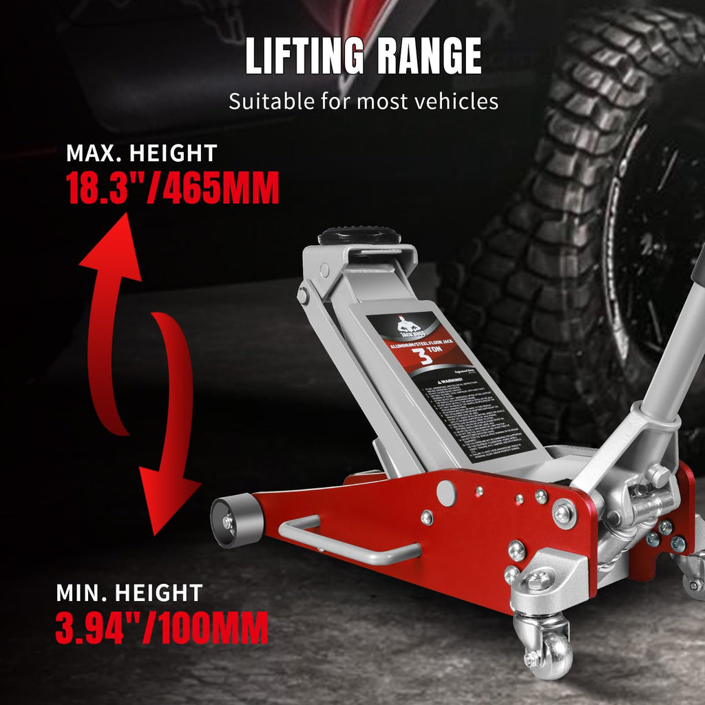 3 Ton Low Profile Aluminum and Steel Car Jack with Jack Stand A160776