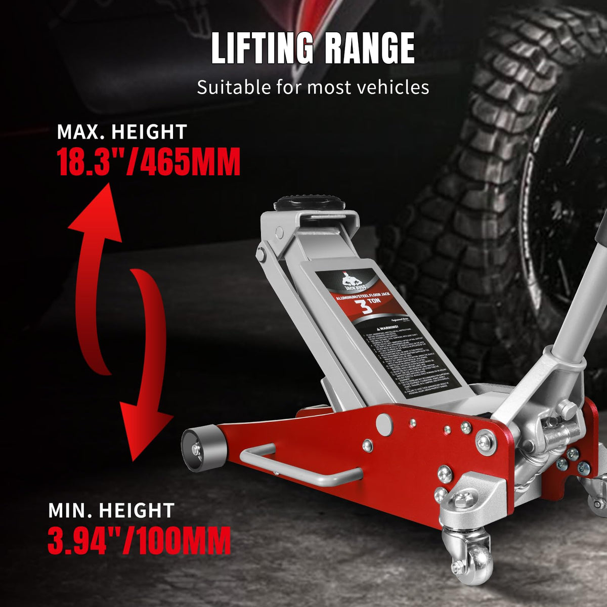 3 Ton Low Profile Aluminum and Steel Car Jack with Jack Stand A160776