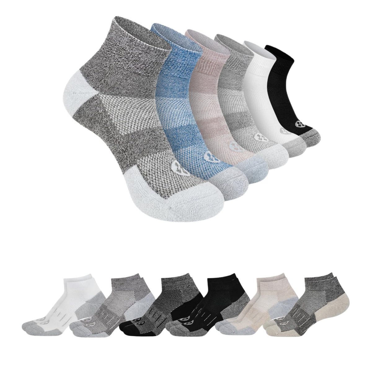6 Pairs Ankle & 6 Pairs Low Cut Diabetic Socks Size 9-12/10-13/13-15 Y222