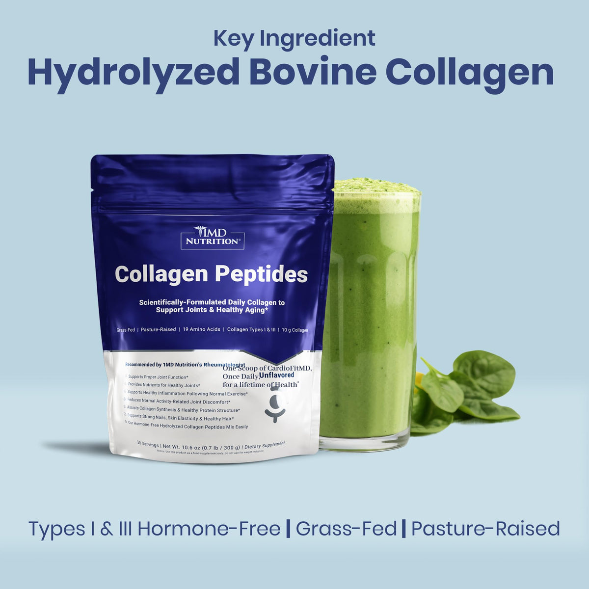 Collagen Peptides Powder Types I & III Unflavored 30 Servings V520