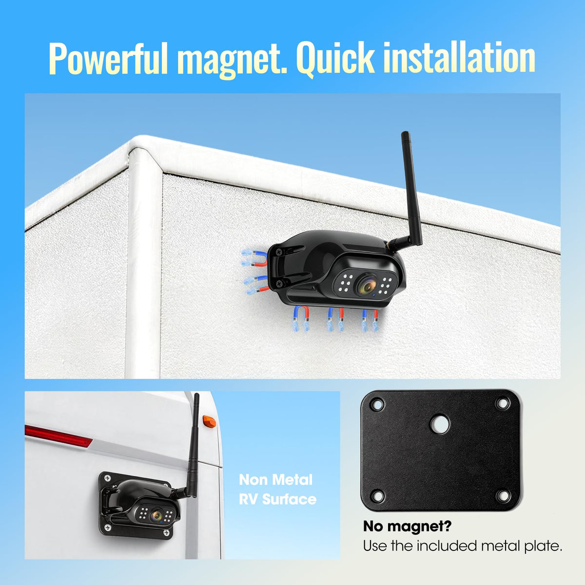 7" Wireless Backup Camera System with DVR Split Screen Monitor D7654