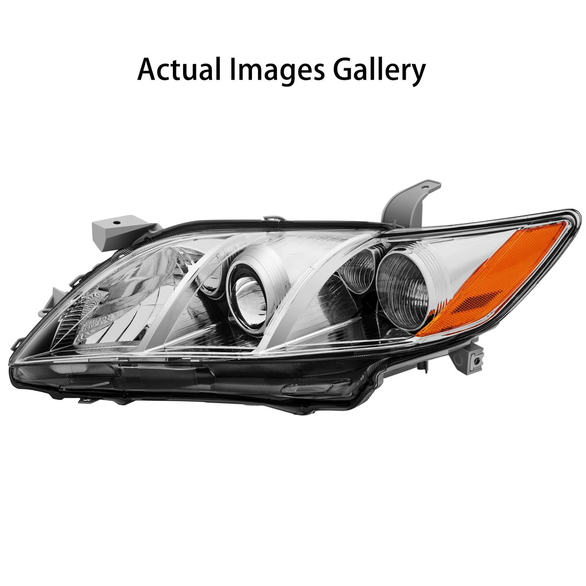 Headlights Assembly for 2007 2008 2009 Toyota Camry Chrome Housing Clear Lens Q148703