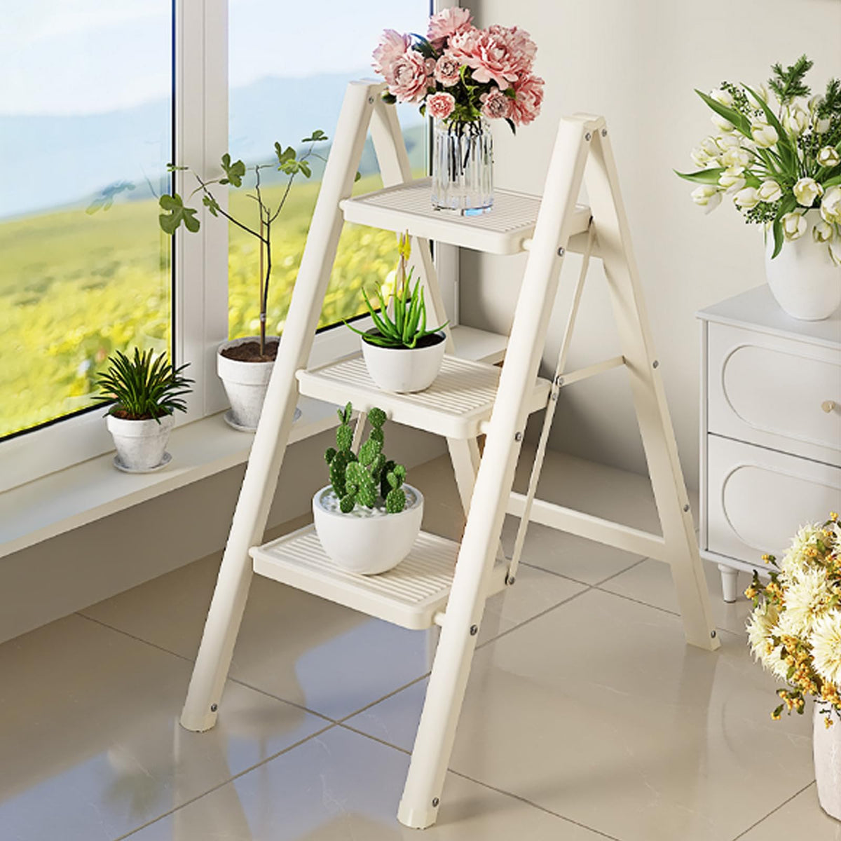 3 Step Carbon Steel Folding Stool T4544