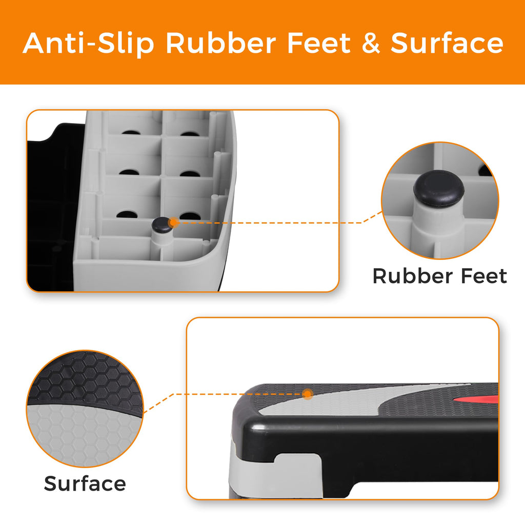 31" Adjustable Aerobic Step Platform with 4 Stackable Risers Y231482